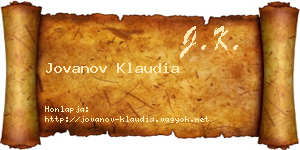 Jovanov Klaudia névjegykártya